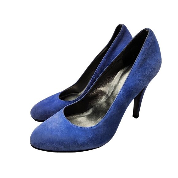 Jessica Simpson Stiletto Heels Blue Suede Shoes Evening Cocktail Pumps Women's 7 - Picture 1 of 8